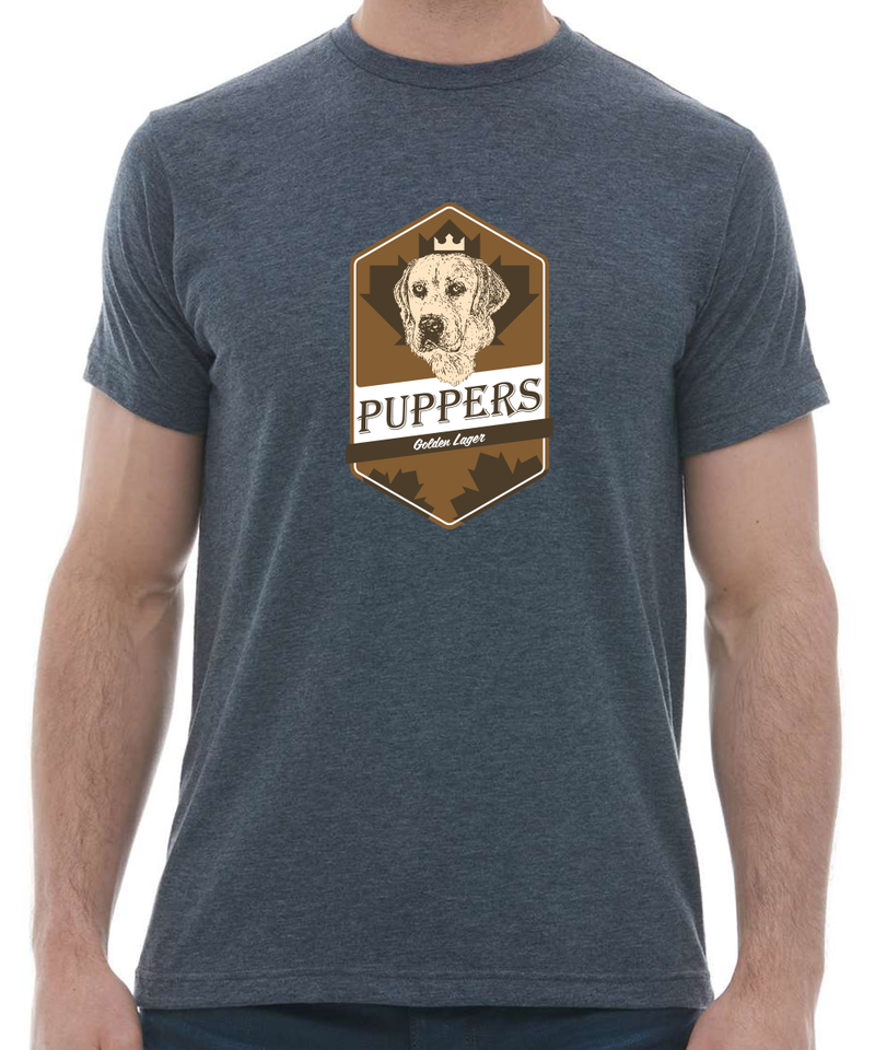 Puppers Golden Lager Heather Navy Men's T-Shirt